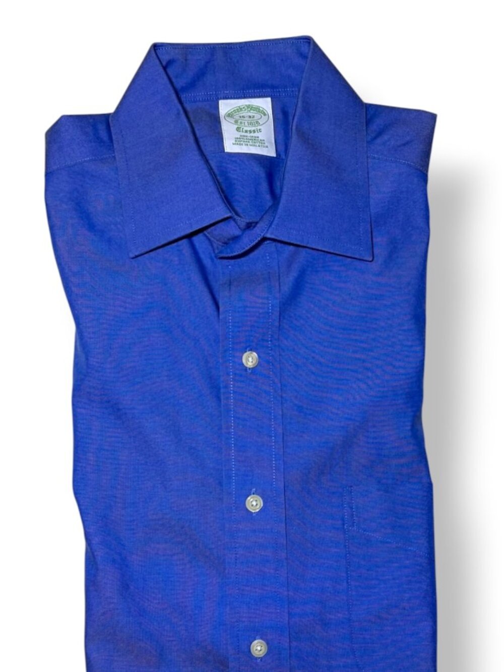 Brook Brothers Long Sleeve Cotton Button Shirt Blue
